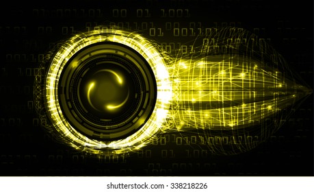 dark yellow Light Abstract Technology background for computer graphic website internet and business. illustration. infographics. binary code vector.Spark.molecule atom electron neutron nuclear.