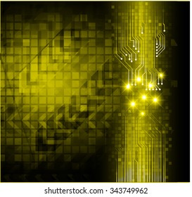 dark yellow Light Abstract Technology background for computer graphic website internet and business. circuit. illustration.digital.infographics. binary code. zero one