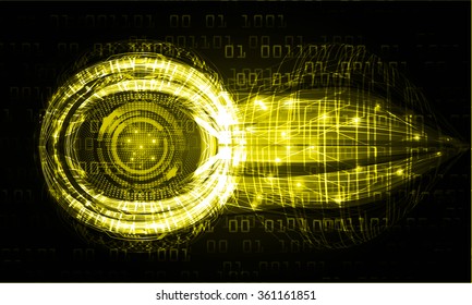 dark yellow Light Abstract Technology background for computer graphic website internet business. circuit. illustration. digital. infographics. binary code. www.Spark.zero one. eye scan virus