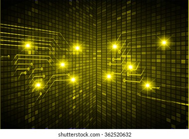 dark yellow Light Abstract Technology background for computer graphic website internet and business. circuit. illustration.digital.infographics. binary code. zero one. vector.eye sac virus