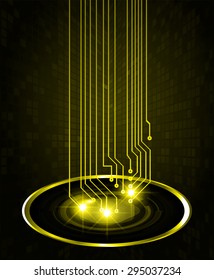 dark yellow neon grow light Abstract Technology background for computer graphic website internet and business. circuit. illustration. infographics. ray. bright. pixel. Spark