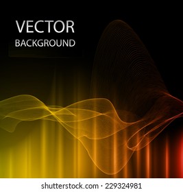 Dark yellow orange Light Abstract Technology background for computer graphic website internet. wave