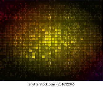 Dark yellow orange Light Abstract pixels Technology background for computer graphic website internet.