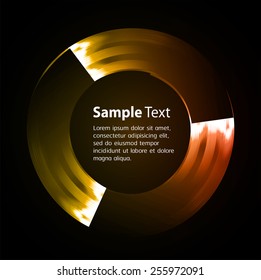 Dark yellow orange Light Abstract Technology background for computer graphic website internet and business. circle text box. Brochure. card. wave