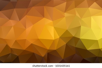 Dark Yellow, Orange vector abstract mosaic pattern. Shining colored illustration in a brand-new style. The best triangular design for your business.