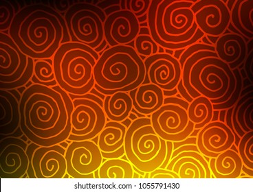 Dark Yellow, Orange vector abstract doodle background. Shining colored illustration with doodles in Zen tangle style. Brand-new design for your business.