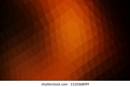 Dark Yellow, Orange vector abstract polygonal layout. A vague abstract illustration with gradient. Brand new design for your business.