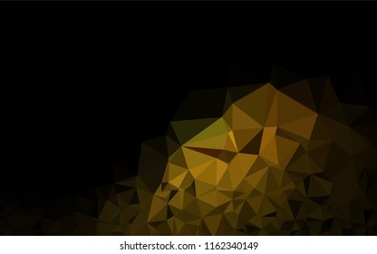 Dark Yellow, Orange vector abstract mosaic pattern. Triangular geometric sample with gradient.  Brand new style for your business design.