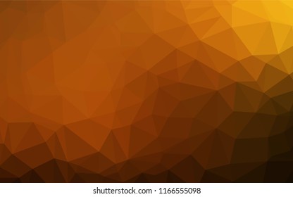 Dark Yellow, Orange vector abstract mosaic background. A vague abstract illustration with gradient. Triangular pattern for your business design.