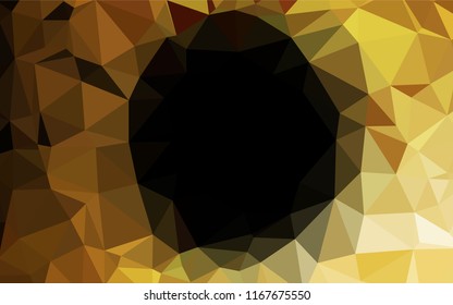 Dark Yellow, Orange vector abstract polygonal texture. Creative geometric illustration in Origami style with gradient. The polygonal design can be used for your web site.
