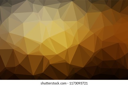 Dark Yellow, Orange vector abstract polygonal layout. Creative illustration in halftone style with gradient. A completely new design for your business.