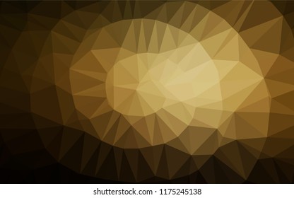 Dark Yellow, Orange vector abstract mosaic background. Shining illustration, which consist of triangles. The best triangular design for your business.