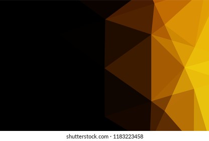 Dark Yellow, Orange vector abstract mosaic background. Geometric illustration in Origami style with gradient.  The elegant pattern can be used as part of a brand book.