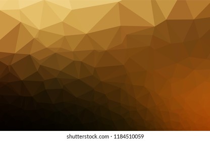 Dark Yellow, Orange vector abstract mosaic pattern. Geometric illustration in Origami style with gradient.  Triangular pattern for your business design.