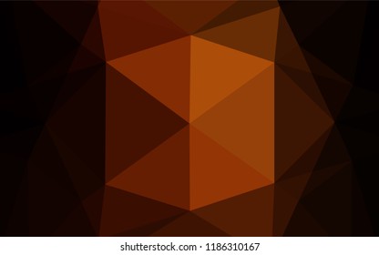 Dark Yellow, Orange vector abstract mosaic backdrop. A sample with polygonal shapes. The polygonal design can be used for your web site.