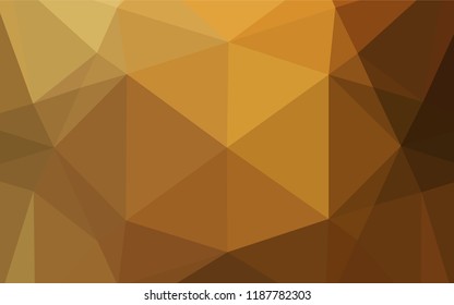 Dark Yellow, Orange vector abstract mosaic background. Brand new colored illustration in blurry style with gradient. Triangular pattern for your business design.