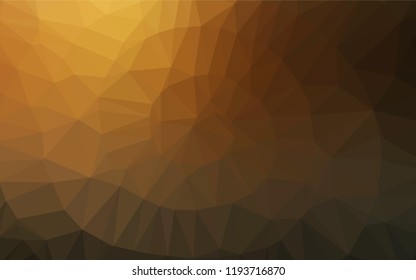 Dark Yellow, Orange vector abstract mosaic background. Creative geometric illustration in Origami style with gradient. A completely new template for your business design.