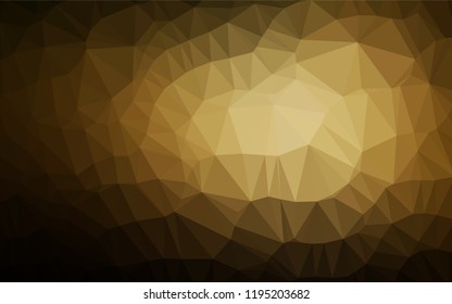 Dark Yellow, Orange vector abstract polygonal layout. Triangular geometric sample with gradient.  A new texture for your design.
