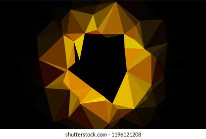 Dark Yellow, Orange vector abstract polygonal layout. Shining colored illustration in a Brand new style. Triangular pattern for your business design.