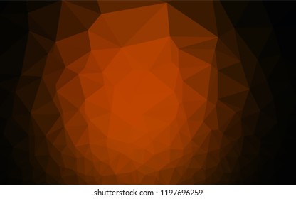 Dark Yellow, Orange vector abstract mosaic background. Geometric illustration in Origami style with gradient.  The completely new template can be used for your brand book.