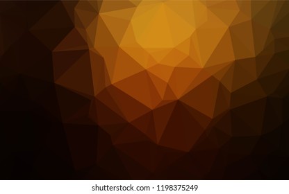 Dark Yellow, Orange vector abstract polygonal layout. Brand new colored illustration in blurry style with gradient. A new texture for your design.