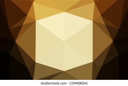 Dark Yellow, Orange vector abstract polygonal cover. A sample with polygonal shapes. The textured pattern can be used for background.