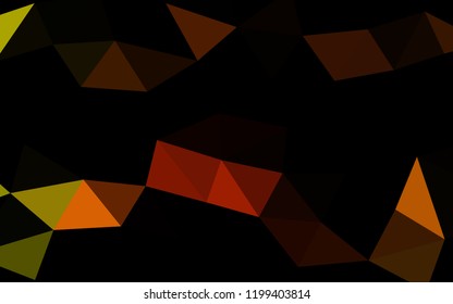 Dark Yellow, Orange vector abstract mosaic abstract mosaic. Triangular geometric sample with gradient.  The template can be used as a background for cell phones.