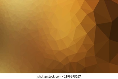 Dark Yellow, Orange vector abstract mosaic backdrop. Shining illustration, which consist of triangles. A completely new design for your business.