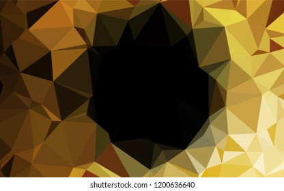 Dark Yellow, Orange vector abstract polygonal layout. An elegant bright illustration with gradient. The textured pattern can be used for background.
