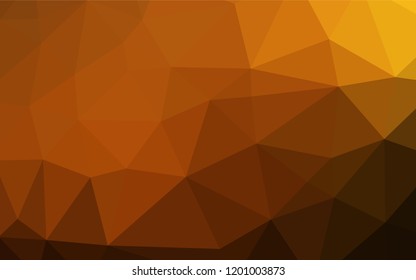 Dark Yellow, Orange vector abstract polygonal texture. Brand new colored illustration in blurry style with gradient. A new texture for your design.