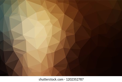 Dark Yellow, Orange vector abstract mosaic background. Shining illustration, which consist of triangles. The elegant pattern can be used as part of a brand book.
