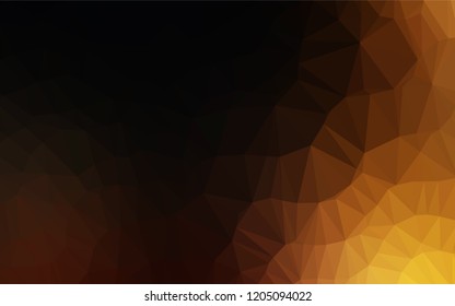 Dark Yellow, Orange vector abstract mosaic backdrop. Modern geometrical abstract illustration with gradient. Triangular pattern for your business design.