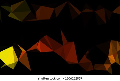 Dark Yellow, Orange vector abstract polygonal texture. Triangular geometric sample with gradient.  The best triangular design for your business.