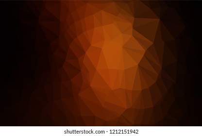 Dark Yellow, Orange vector abstract mosaic pattern. Creative geometric illustration in Origami style with gradient. Brand new style for your business design.