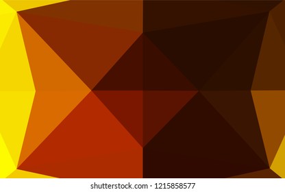 Dark Yellow, Orange vector abstract polygonal cover. Geometric illustration in Origami style with gradient.  Triangular pattern for your business design.