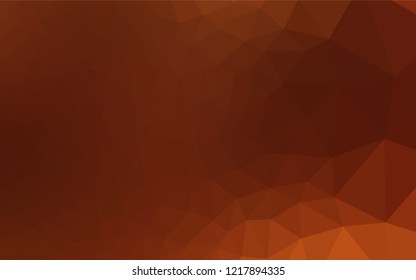 Dark Yellow, Orange vector abstract polygonal cover. Triangular geometric sample with gradient.  Brand new design for your business.