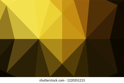 Dark Yellow, Orange vector abstract mosaic background. Shining illustration, which consist of triangles. A completely new template for your business design.