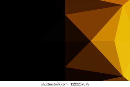 Dark Yellow, Orange vector abstract polygonal texture. Creative illustration in halftone style with gradient. The completely new template can be used for your brand book.