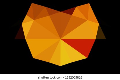 Dark Yellow, Orange vector abstract mosaic pattern. Triangular geometric sample with gradient.  A completely new template for your business design.