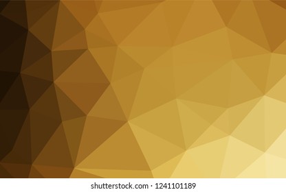 Dark Yellow, Orange vector abstract polygonal layout. Triangular geometric sample with gradient.  The elegant pattern can be used as part of a brand book.