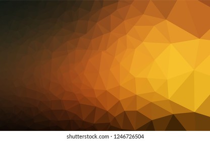 Dark Yellow, Orange vector abstract mosaic background. Creative geometric illustration in Origami style with gradient. A completely new template for your business design.