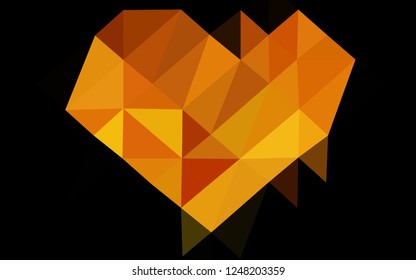 Dark Yellow, Orange vector abstract mosaic pattern. A sample with polygonal shapes. Completely new design for your business.