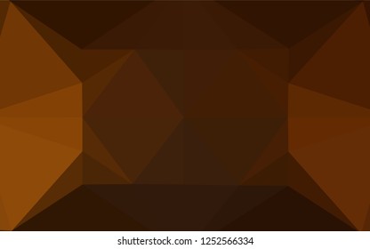Dark Yellow, Orange vector abstract mosaic background. Brand new colored illustration in blurry style with gradient. Triangular pattern for your business design.