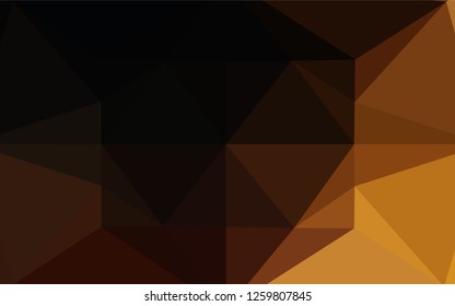 Dark Yellow, Orange vector abstract polygonal layout. Triangular geometric sample with gradient.  A completely new design for your business.