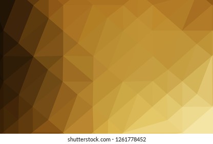 Dark Yellow, Orange vector abstract polygonal texture. Creative illustration in halftone style with gradient. Template for a cell phone background.