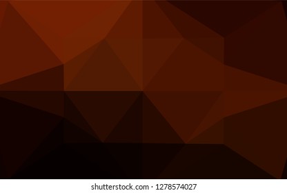 Dark Yellow, Orange vector abstract mosaic backdrop. Triangular geometric sample with gradient.  Triangular pattern for your business design.