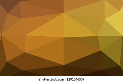 Dark Yellow, Orange vector abstract polygonal layout. Triangular geometric sample with gradient.  Completely new template for your business design.