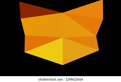 Dark Yellow, Orange vector abstract polygonal cover. Glitter abstract illustration with an elegant design. Textured pattern for background.