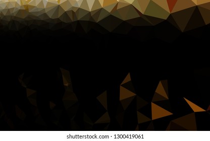 Dark Yellow, Orange vector abstract polygonal cover. Colorful illustration in Origami style with gradient.  Brand new design for your business.