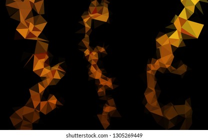 Dark Yellow, Orange vector abstract polygonal texture. Triangular geometric sample with gradient.  Elegant pattern for a brand book.
